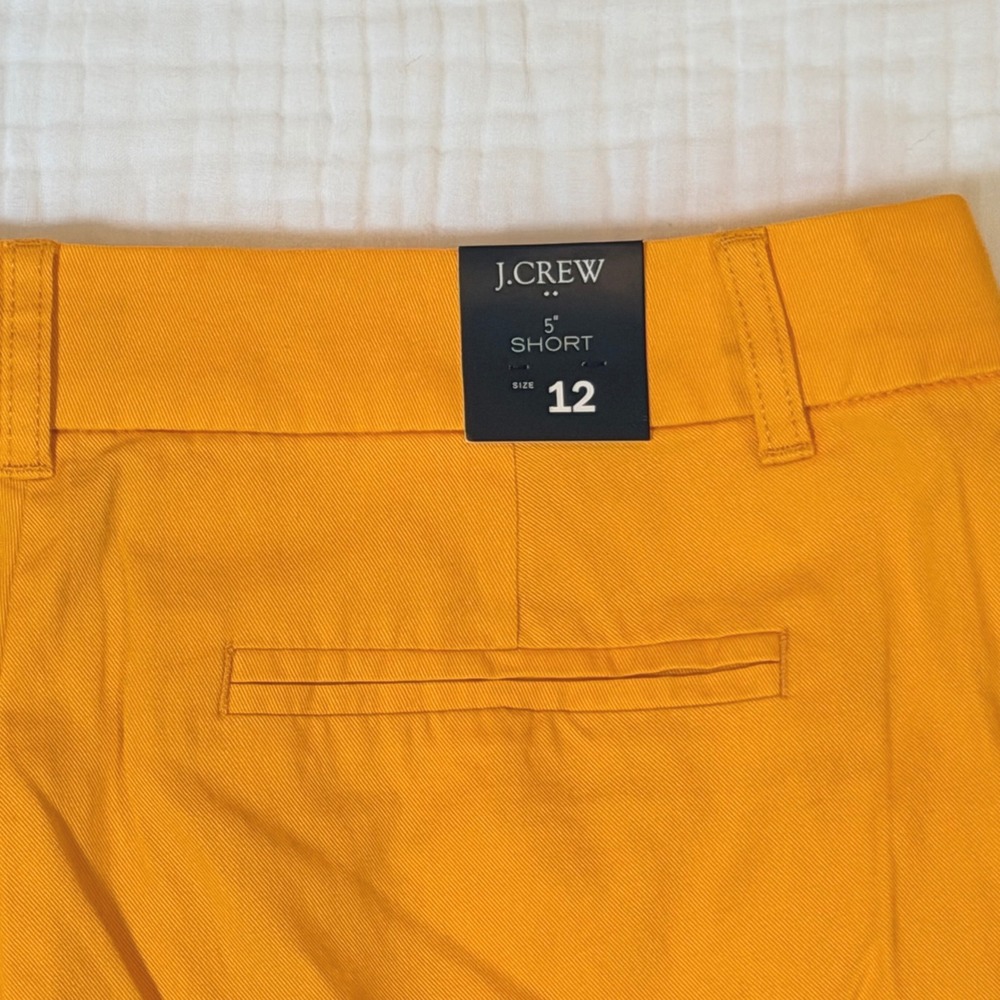 J.Crew 5" Chino Shorts Women's Size 12 Bright Yellow Cotton Preppy Summer NWT - Picture 5 of 9